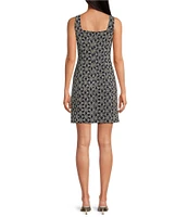 tyler boe Pamela Cotton Daisy Embroidered Square Neck Sleeveless A-Line Dress