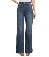 tyler boe Stretch Denim Wide-Leg High Rise Cuffed Jeans