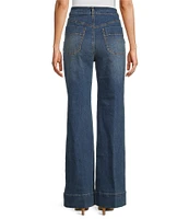 tyler boe Stretch Denim Wide-Leg High Rise Cuffed Jeans