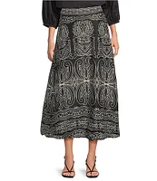 tyler boe Valentina Florentine Scroll Print A-Line Skirt