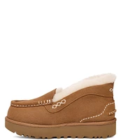 UGG Ansley Parc Suede Fur Lined Platform Slip On Wedges