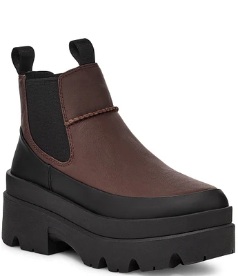 UGG Brisbane Chelsea Leather Platform Booties