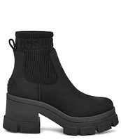 UGG Brooklyn Waterproof Leather Platform Lug Sole Chelsea Booties