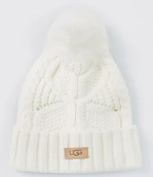 UGG Cable Knit Beanie Hat With Pom