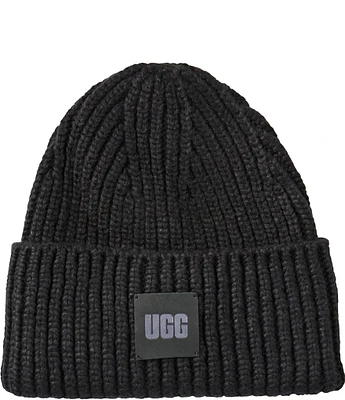 UGG Chunky Rib Beanie Hat with Logo