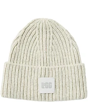 UGG Chunky Rib Beanie Hat with Logo