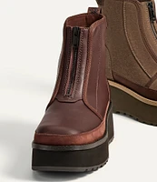 UGG Cityfunc Zip Leather Platform Wedge Booties