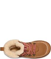 UGG Classic Alpine Lace Up Suede Fur Collar Booties