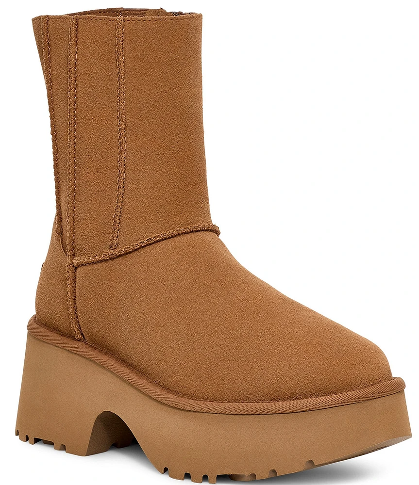 UGG Classic Twin Seam New Heights Suede Platform Booties