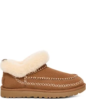 UGG Classic Ultra Mini Alpine Fur Collar Suede Booties