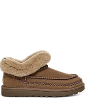 UGG Classic Ultra Mini Alpine Fur Collar Suede Booties