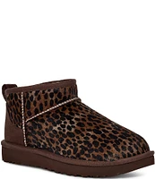 UGG Classic Ultra Mini Caspian Spotted Animal Print Calf Hair Booties