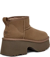 UGG Classic Ultra Mini New Heights Suede Platform Booties