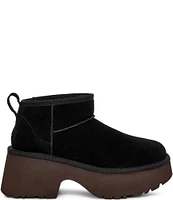 UGG Classic Ultra Mini New Heights Suede Platform Booties