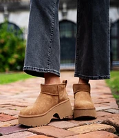 UGG Classic Ultra Mini New Heights Suede Platform Booties