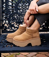 UGG Classic Ultra Mini New Heights Suede Platform Booties