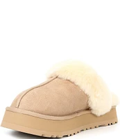 UGG Disquette Suede Fur Platform Slippers