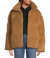 UGG Emmalyn Plush Fleece Stand Collar Long Sleeve Puffer Jacket