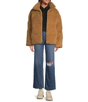 UGG Emmalyn Plush Fleece Stand Collar Long Sleeve Puffer Jacket