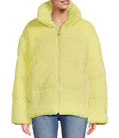 UGG Emmalyn Plush Fleece Stand Collar Long Sleeve Puffer Jacket