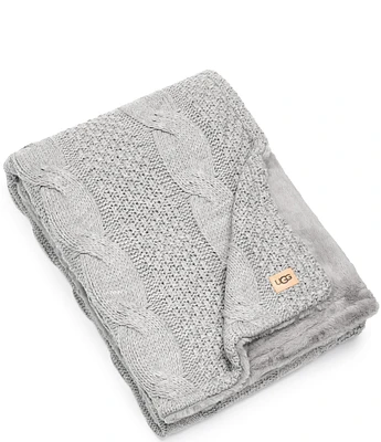 UGG Erie Cable Knit Faux Fur Throw