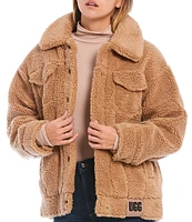 UGG® Frankie Oversized Sherpa Trucker Point Collar Long Sleeve Cozy Jacket