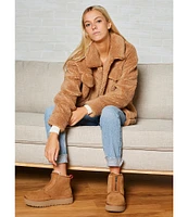 UGG® Frankie Oversized Sherpa Trucker Point Collar Long Sleeve Cozy Jacket