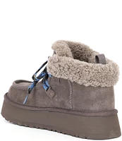 UGG Funkarra Cabin Cuff Suede Fur Collar Lace-Up Booties