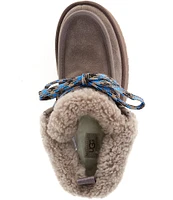 UGG Funkarra Cabin Cuff Suede Fur Collar Lace-Up Booties