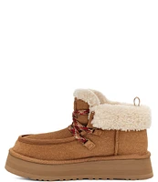 UGG Funkarra Cabin Cuff Suede Fur Collar Lace-Up Booties