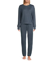 UGG® Gable II Solid Brushed Knit Crew Neck Sweatshirt & Pant Lounge Set