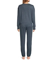 UGG® Gable II Solid Brushed Knit Crew Neck Sweatshirt & Pant Lounge Set