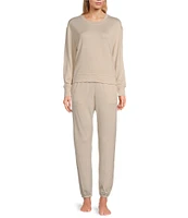 UGG® Gable II Solid Brushed Knit Crew Neck Sweatshirt & Pant Lounge Set