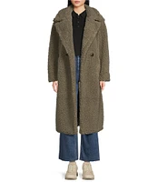 UGG Gertrude Long Teddy Double Breasted Notch Lapel Coat
