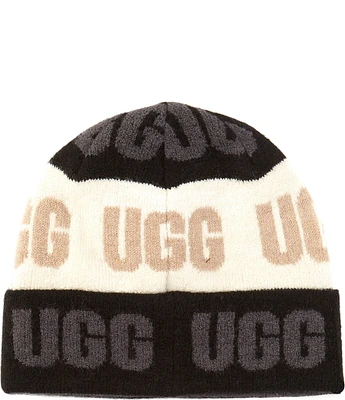 UGG Graphic Logo Colorblock Beanie Hat