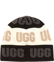 UGG Graphic Logo Colorblock Beanie Hat