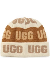 UGG Graphic Logo Colorblock Beanie Hat