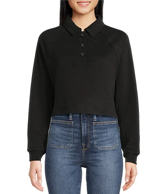 UGG Kaylee Lightweight French Terry Point Collar Polo Sweatshirt