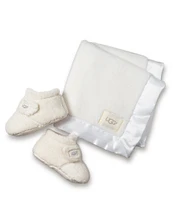 UGG® Kids' Bixbee Crib Shoe And Lovey Blanket Washable Gift Set (Infant)