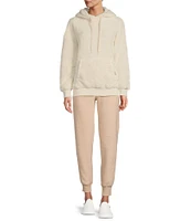 UGG® Loyra Sherpa Long Drop Shoulder Sleeve Kangaroo Pocket Hoodie