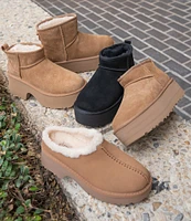 UGG New Heights Cozy Suede Platform Clogs