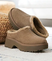 UGG New Heights Cozy Suede Platform Clogs