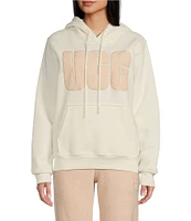 UGG Rey Fuzzy Logo Long Sleeve Hoodie