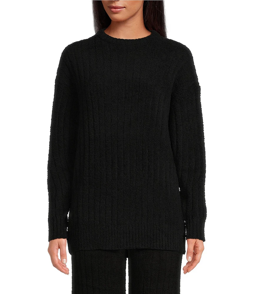 UGG Riz Cozy Knit Crew Neck Long Sleeve Ribbed Lounge Top