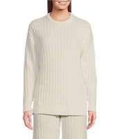 UGG Riz Cozy Knit Crew Neck Long Sleeve Ribbed Lounge Top