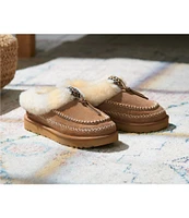 UGG Tasman Alpine Suede Fur Collar Slipper Clogs