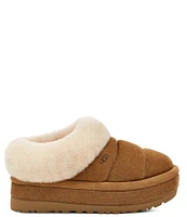 UGG Tazzlita Suede Fur Collar Platform Clog Slippers