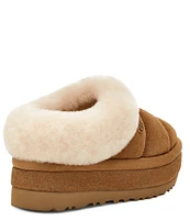 UGG Tazzlita Suede Fur Collar Platform Clog Slippers