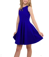 Un Deux Trois Little/Big Girls 4-22 Racer-Back Textured Fit-And-Flare Dress