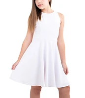 Un Deux Trois Little/Big Girls 4-22 Racer-Back Textured Fit-And-Flare Dress